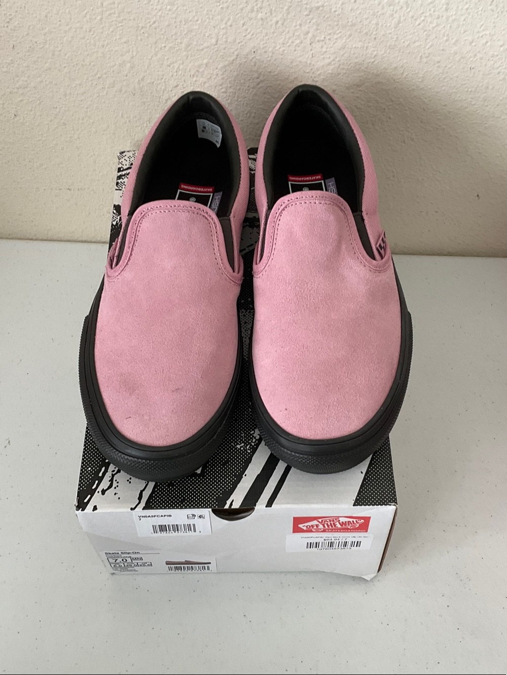 Vans Skate Suede Slip-On Sneakers with Black Sole